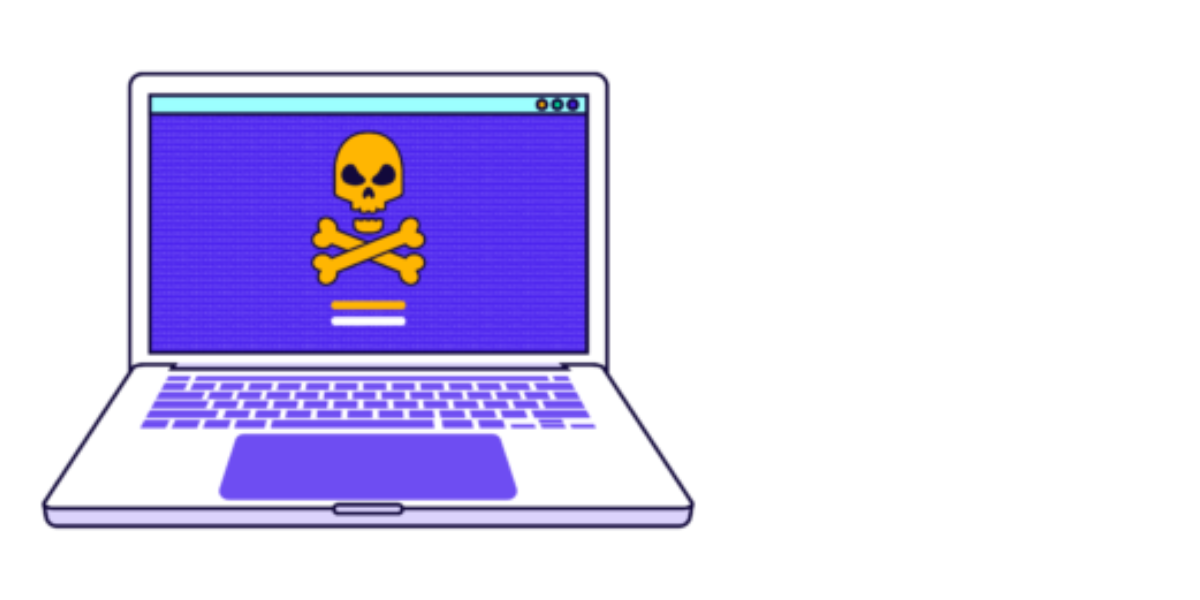 A laptop displaying a dead webpage